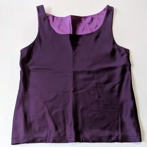 Lafayette 148 Sleeveless Silk Purple Blouse Top 10
